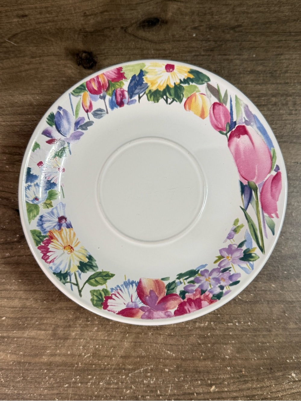 China Pearl Flora 3851 Floral Stoneware Tea Cup Saucers Set of 6 Nancy